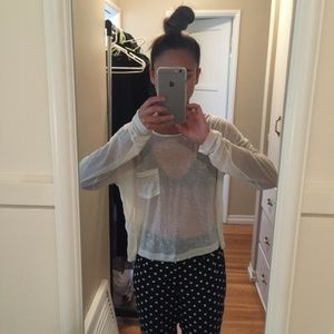 Rag & Bone semi sheer tissue boxy relaxed fit boatneck pocket long sleeve shirt